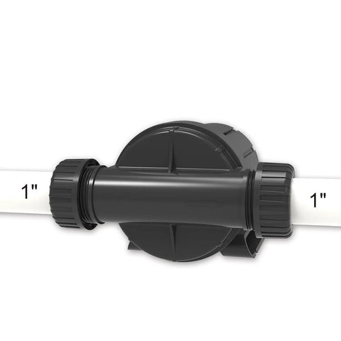 Close-up of fitting connection for Powerhouse 2600 GPH Submersible Pond Pump For Outdoor Inline Use That Rocks Fountains And Waterfalls