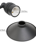 Close-up of E26 base and metal shade of Set Of 3 Indoor Reading Wall Sconces Dope Vanity Lights Vintage Industrial Modern Wall Mount Fixtures