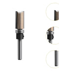 Top Notch 1/4 Inch Shank Flush Trim Router Bit With Smooth Bearing for Precision Woodworking, close-up view of tungsten steel design.