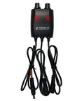 12V Portable Dual Zone Temp Controller for Heated Gear, easy to use interface, lets you dial in separate heat zones, sleek black