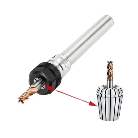 Straight Handle Extension Rod For Industrial Lathe And Milling Equipment With Hella Tough Durability and Dead Nuts Secure Threads, showcasing ER11 mounting.