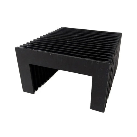U-Shape CNC Bellow Cover 320x75mm With 195mm Extension Guard for CNC Machines, black accordion-like structure