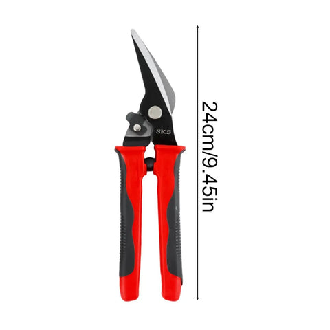 Non Slip Aviation Snips 9 Inch Manganese Steel Sheet Metal Cutter with Labor Saving Lever Grip and precise cutting blades