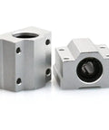 Pair Of SCS8UU Linear Motion Ball Slide Units Heavy Duty Bearing Blocks for 3D Printer and CNC Router, aluminum construction.
