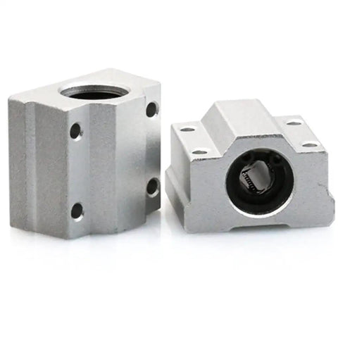 Pair Of SCS8UU Linear Motion Ball Slide Units Heavy Duty Bearing Blocks for 3D Printer and CNC Router, aluminum construction.
