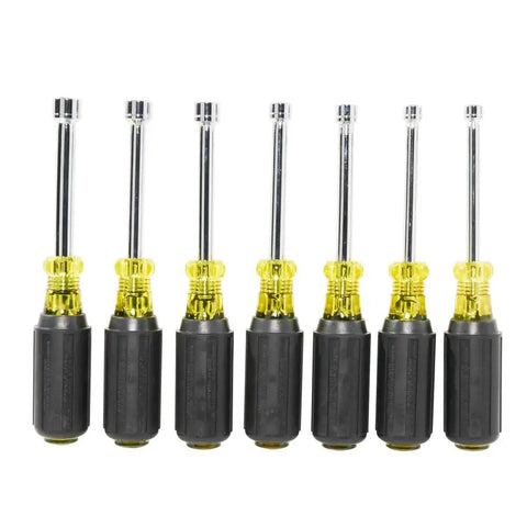 Metric Nut Driver Set 5mm 5.5mm 6mm 7mm 8mm 9mm 10mm With Pass Through Hollow Shafts and 3 Inch Chrome Plated Tips 7 Piece Hand Tool Kit