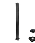 Premium Heavy Duty 45 Inch Black Powder Coated Aluminum Railing Post Kit with a solid sturdy 39 inch base for balcony projects.