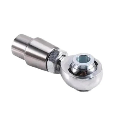 Four Piece 5/8 Inch 18 Thread Heim Joint Rod End Kit With Heavy Duty Spacers featuring shiny chrome finish and precision design.