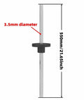 Front view of T3.5 Trapezoidal Lead Screw 304 Stainless Steel 1mm Pitch 2mm Lead 2 Start With POM Nut For 3D Printer Z Axis 550mm.