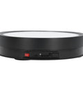 Side view of Stunning 360 Degree Rotating Display Stand With Electric Turntable, USB powered with control buttons.
