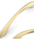 Sleek Brushed Gold Cabinet Pulls 5 Inch 128mm Hole Center Pack Of 10 Durable Kitchen Cabinet Hardware