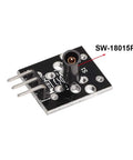 KY-002 SW-18015P Shock Vibration Sensor Module 2 Pack for Arduino Omnidirectional Trigger Made for Makers and Hackers Easy Bolt Hole Mount Direct IO Port Connection for DIY Projects and Prototyping, black PCB with 3-pin header