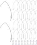 Stainless Steel Drop Earring Hooks Set 40 Pieces Silver Long Marquise V Shaped Findings With Ear Nuts And Loop Dangle Wires