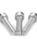 Super Cool Hex Socket Cap Screw Assortment Kit For Quick Projects With 140 Pieces Including Six Sizes Of 10-32 Screws Plus Matching Nuts To Handle Any Garage Fixin Or DIY Job Right Now Without Hassle. Silver hex socket cap screws shown from side angle.
