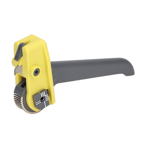 Optical Fiber Cable Cutter with high carbon steel roller and nylon handle, pro grade double design adapters for 1-inch cable stripping
