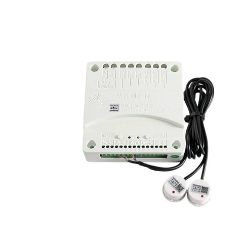 High Low Automatic Pumping Water Level Controller With Make Up Sensor For Industrial Water Tanks And Liquid Level Switch Model XKC C382 2P Plug And Play Ready For Auto Fill And Maintenance In Farms And Plants, white control unit with cable and sensors