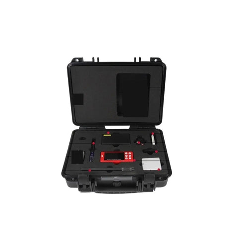 Portable Surface Roughness Tester Dead Accurate Metal Plastic Wood Finish Gauge With Knockout in a black hard case.