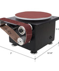 Get The Big 7-Speed Mini Belt Sander For Quick Sanding With Disc And Belt Options, compact sander with flat belt and polishing pad.