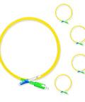 Five Pack One Meter Fiber Optic Patch Cords SC APC To LC UPC Simplex Single Mode OS2 G652D 9/125 Micron 1310nm 1550nm LSZH