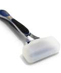 Silicone Razor Cover On The Go Travel Protection For Razors Food Grade Safe Dishwasher Safe 2 Pack Blue And White Case on razor blade