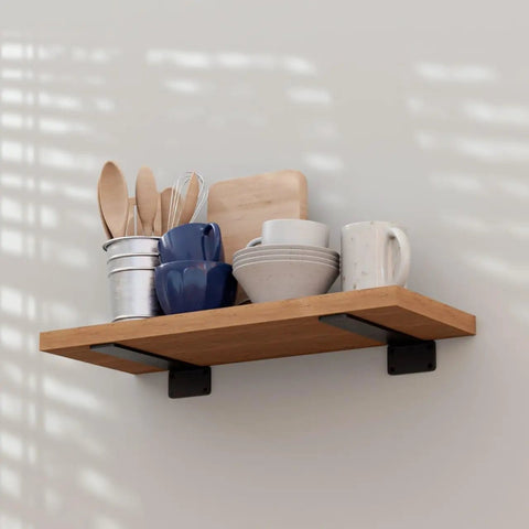 12 Inch Floating Shelf Brackets 6 Pack Heavy Duty Rustic Industrial Metal Hidden Mounting For Wall Shelves Super Sturdy Support Patented T Type Design With Clean Invisible Look