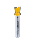 Matchfit Dovetail Router Bit 14 Degree Cutter, 1/2 Inch Diameter, 1/4 Inch Shank, woodworking tool with yellow head