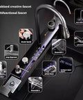 Multifunctional Stainless Steel Waterfall Faucet for Large Single Bowl Sinks - Honeycomb Pattern Design, showing various functionalities and controls.