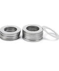 Ultra Thin Stainless Steel Lock Washer Set 10 Pcs Flat Washers 1mm Thick With External Tooth Serrated Locking For Max Grip Outer Diameter 13 To 40mm Assortment Kit For Secure Fastening M25x35, stacked washers