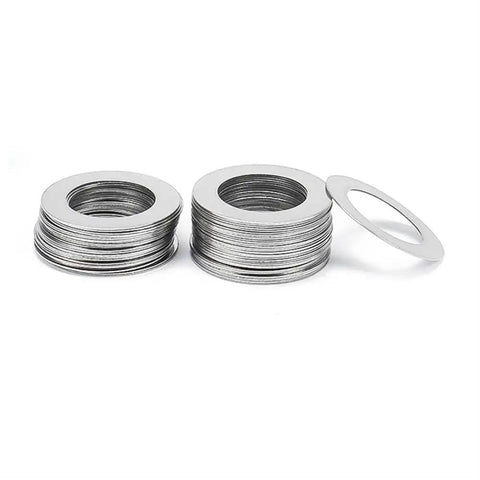 Ultra Thin Stainless Steel Lock Washer Set 10 Pcs Flat Washers 1mm Thick With External Tooth Serrated Locking For Max Grip Outer Diameter 13 To 40mm Assortment Kit For Secure Fastening M25x35, stacked washers