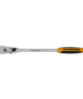 Two Piece 1/4 And 3/8 Inch Drive Ratchet Set With 90-Tooth Locking Flex Head, dual material grips, low profile head, side view