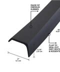 16 Ft Black Rubber Garage Door Bottom Seal With Nails Included Weatherproof Draft And Moisture Barrier Keeps Dust And Insects Out Cuts