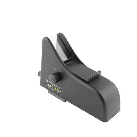Reflex Sight For Telescopes With Multi Dot Reticle For Vixen Style Dovetail Base, side view, black finish.