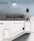 Diagram showing 3 Way Smart Dimmer Switch With Neutral Wire, No Hub Needed, 2.4G WiFi, Remote Control, black version.