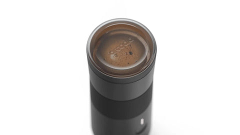 Top view of Rechargeable Portable Turkish Coffee Maker USBC Powered Cordless And Compact For Outdoors Travel Camping Office And Home Brewing Night Black Grab And Go Coffee