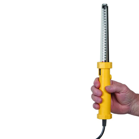 Corded LED Work Light With Magnetic Hook For Hands Free Lighting 25 Foot Cord Pro Grade Heavy Duty Rocker Switch Moisture And Chemical Resistant Bright Yellow Utility Spotlight For Job Sites And DIY