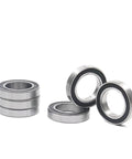 Compact Deep Groove Ball Bearing Set 10 Pack 6700-2RS 10x15x4mm Chrome Steel with Black Rubber Seals displayed on white background