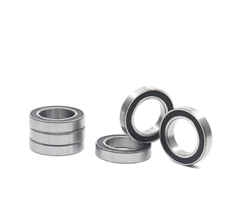 Compact Deep Groove Ball Bearing Set 10 Pack 6700-2RS 10x15x4mm Chrome Steel with Black Rubber Seals displayed on white background