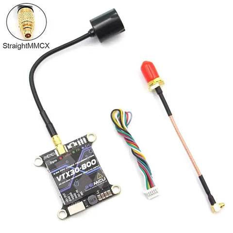 40CH FPV Video Transmitter VTX30-800 with PitMode, adjustable power cable, and antenna on white background