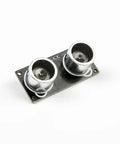 HC-SR04 Ultrasonic Sensor with RGB LED Indicator Module with dual sensors on a black circuit board