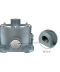 Explosion-proof junction box, gray metal, five openings, 3/4 in NPT hubs