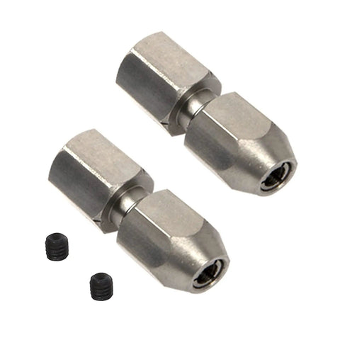 2 Pack CNC Stainless Steel RC Flex Collet Coupler Flexible Drive Shaft Locker for DIY RC Boat Submarine 5mm to 4mm Optional