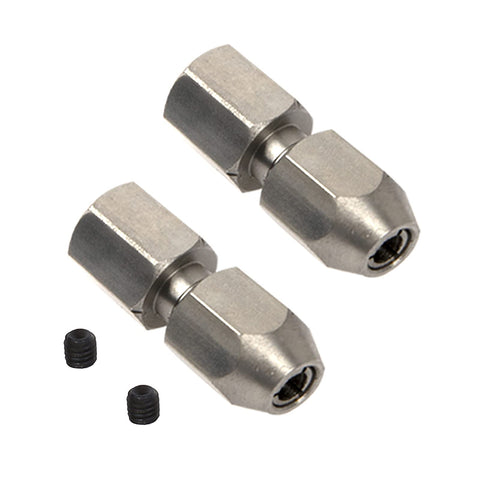 2Pack CNC Stainless Steel RC Flex Collet Coupler Flexible Coupling For DIY RC Boat Submarine, Connects Motor Shaft To Drive Shaft