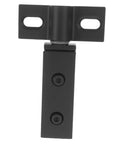 Heavy Duty Stainless Steel Shower Door Hinge With Dual Hole Pivot, Black Metal Bathroom Hardware For Frameless Glass Enclosure, detailed view of sturdy metal hinge.