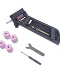 No Nonsense Drill Bit Sharpener Portable Adjustable Angle Grinder Jig For Woodworking And Metal Bits Quick Revival Tool, includes sharpening jigs and accessories.