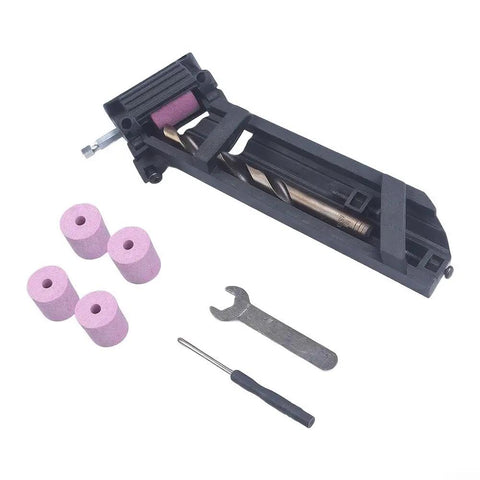 No Nonsense Drill Bit Sharpener Portable Adjustable Angle Grinder Jig For Woodworking And Metal Bits Quick Revival Tool, includes sharpening jigs and accessories.
