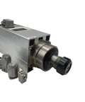 No Nonsense Heavy Duty 6Hp Square Spindle Motor With Fast Air Cooling And Tough Bearing Setup Paired With A 5 5Kw Vfd Inverter And Er32 Chuck Kit showing spindle motor and accessories.