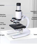 Diagram of Compound Microscope For Grownups And Students, 200X To 5000X High Power Biology Microscope For Class, Lab, Or Home Science Education, showing components