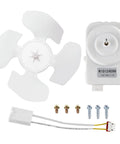 Refrigerator Condenser Fan Motor Kit With Blade Wiring Harness And Hardware For Whirlpool Replacement Fits W10124096