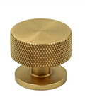 Kick Up Your Kitchen Game With These Solid Modern Brushed Brass Cabinet Knobs Perfect For Drawers And Cupboards Snag This Top Tier 10 Pack Hardware Set For A Fresh Upgrade. Close up of brushed brass cabinet knob with textured design.
