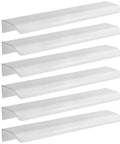 Six Pack Black Finger Pulls For Cabinets With 6.3 Inch Hole Centers Hidden Ergonomic Design